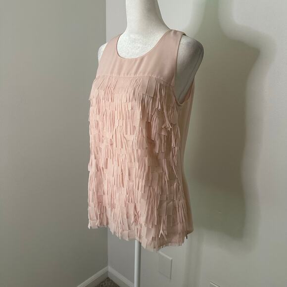 Etcetera light pink fringe sleeveless top size 4 - Picture 3 of 14